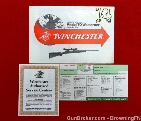 Orig Winchester Model 70 Owners Instruction Manual 1981-img-0