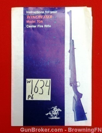 Orig Winchester Model 70A Owners Instruction Manual-img-0