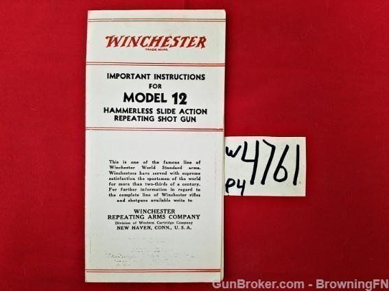 Orig Winchester Model 12 Owners Instruction Manual-img-0