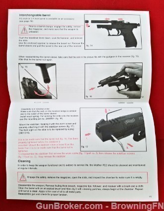 Orig Walther P22 Owners Instruction Manual 2009-img-2