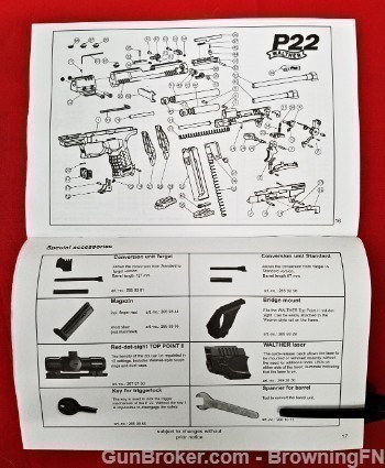 Orig Walther P22 Owners Instruction Manual 2009-img-1