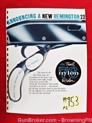 Orig Remington Model Nylon 76 Catalog Intro Flyer-img-0