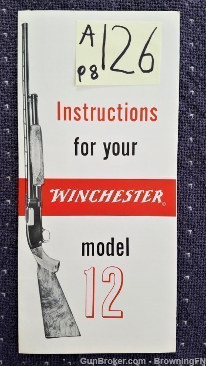Orig Winchester Model 12 Owners Instruction Manual-img-0