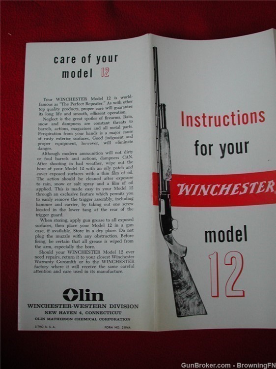 Orig 1960s Winchester Model 12 Owners Instruction Manual 1969-img-4