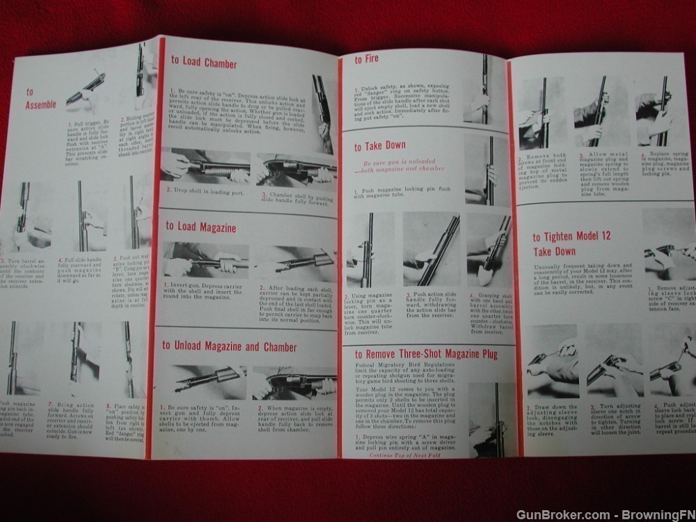 Orig 1960s Winchester Model 12 Owners Instruction Manual 1969-img-1