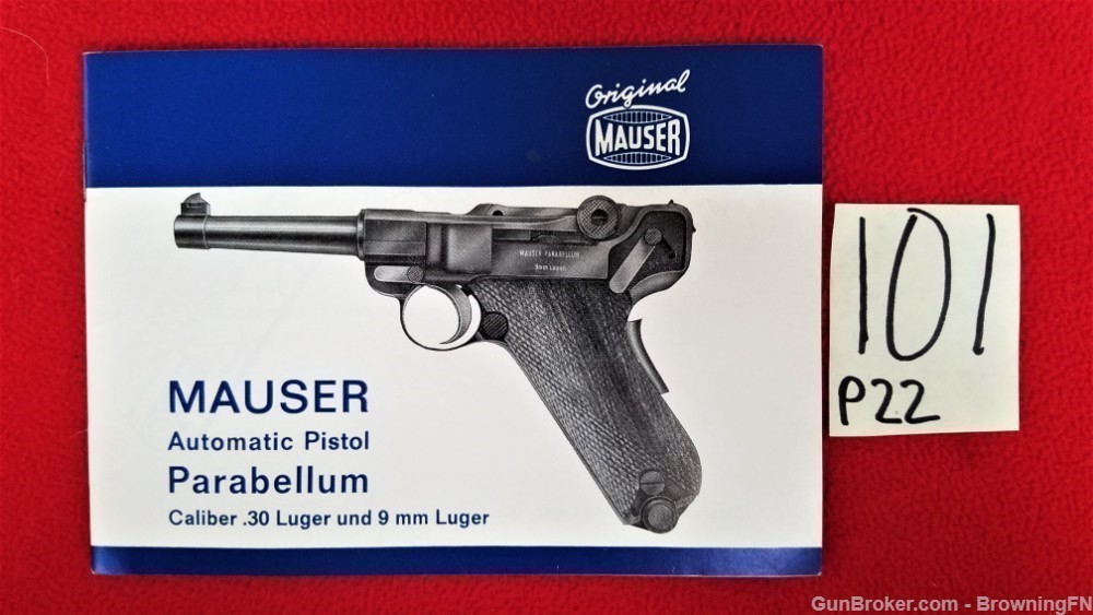 Original Mauser .30 Parabellum 9mm Luger Owners Instruction Manual-img-0