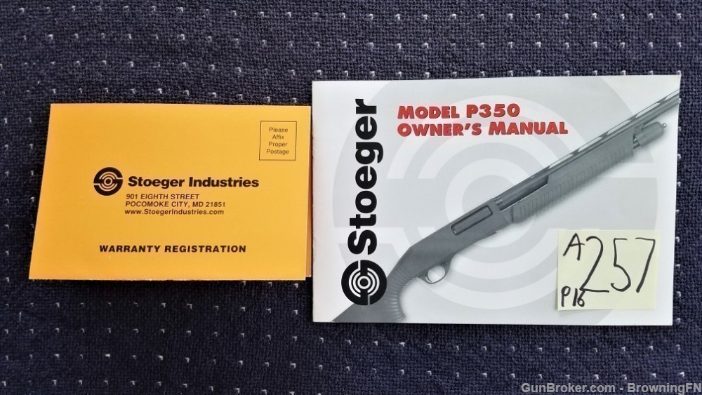 Orig Stoeger Model P350 Owners Instruction Manual-img-0
