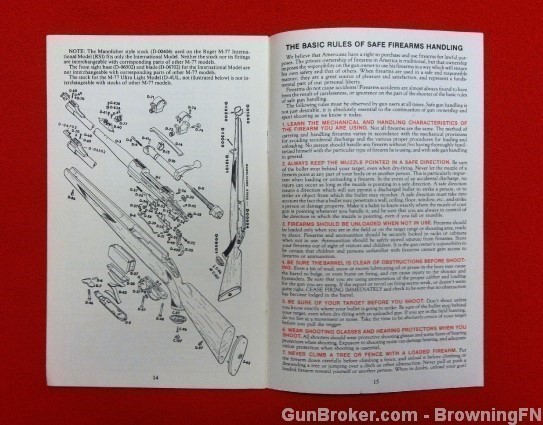 Orig Ruger M-77 Owners Instruction Manual 1983-img-1