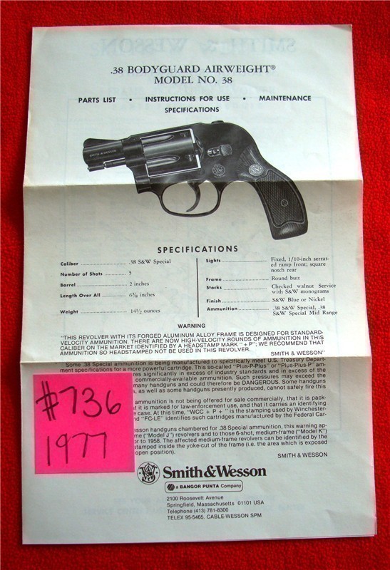 Original S&W Model No 38 Owners Instruction Manual-img-0