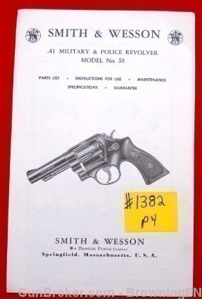 S&W Model 58 .41 Magnum Owners Instruction Manual-img-0