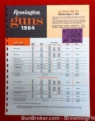 Orig Remington Guns Dealers' Price List 1964-img-0
