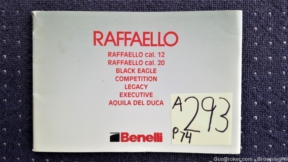 Orig Benelli Raffaello Black Eagle Owners Manual 1999-img-0