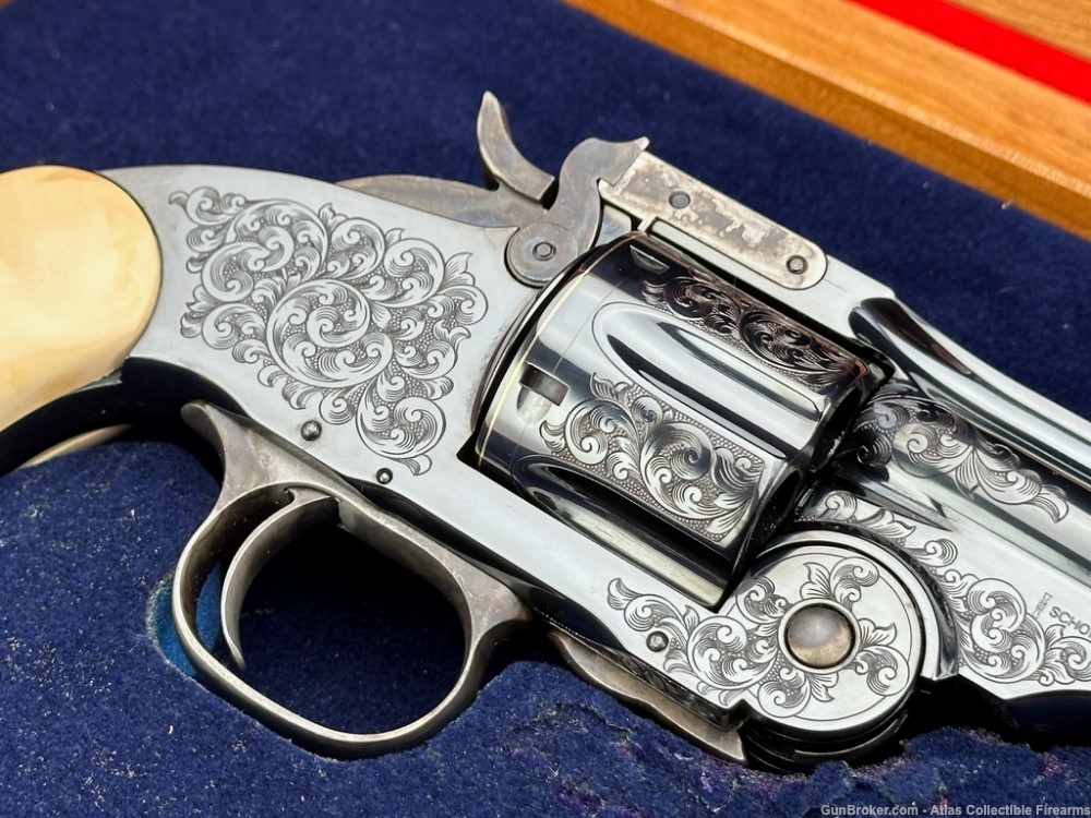 Rare S&W Model 3 Schofield .45 S&W 7" |*FACTORY MASTER ENGRAVED w/ IVORY*|-img-6