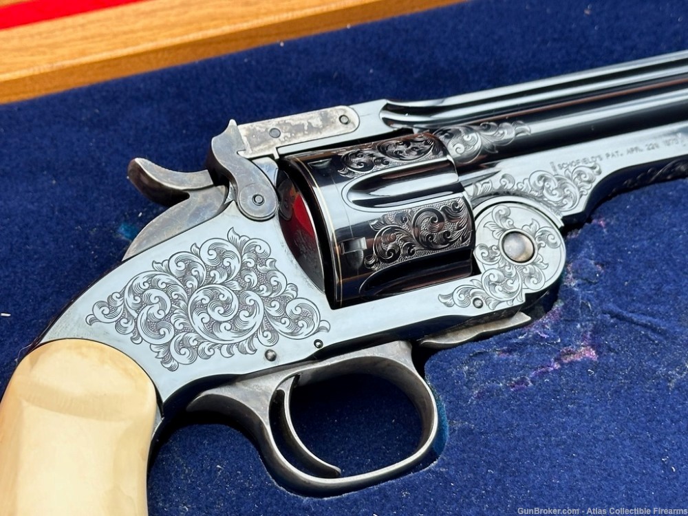 Rare S&W Model 3 Schofield .45 S&W 7" |*FACTORY MASTER ENGRAVED w/ IVORY*|-img-7