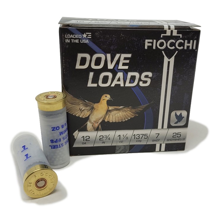 FIOCCHI Steel Dove Loads 12 Gauge 2.75in 7 25rd Shotgun Shell (12DLS187-img-1