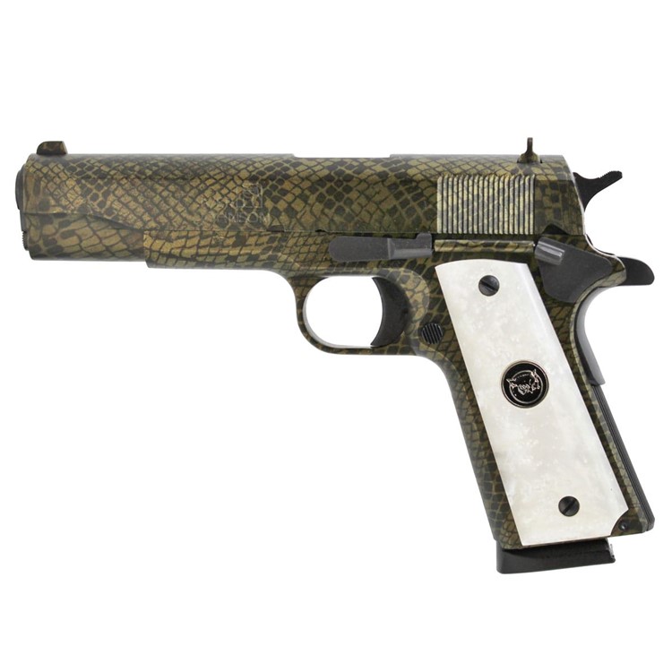 IVER JOHNSON ARMS 1911 A1 Water Moccasin Snakeskin .45 ACP 5in 8rd Pistol-img-2