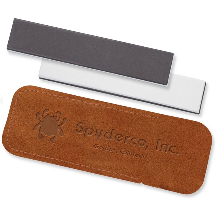 SPYDERCO Double Stuff Sharpening Pocket Stone with Leather Sheath (303MF)-img-1
