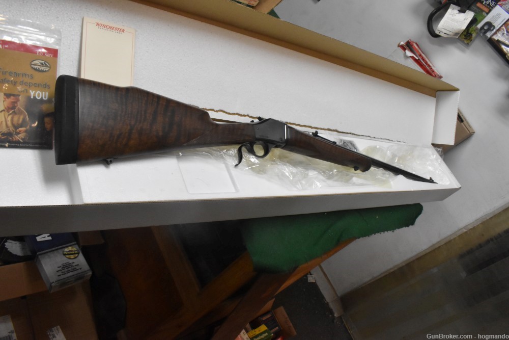 Winchester 1885 375 H&H LNIB unfired custom wood-img-1
