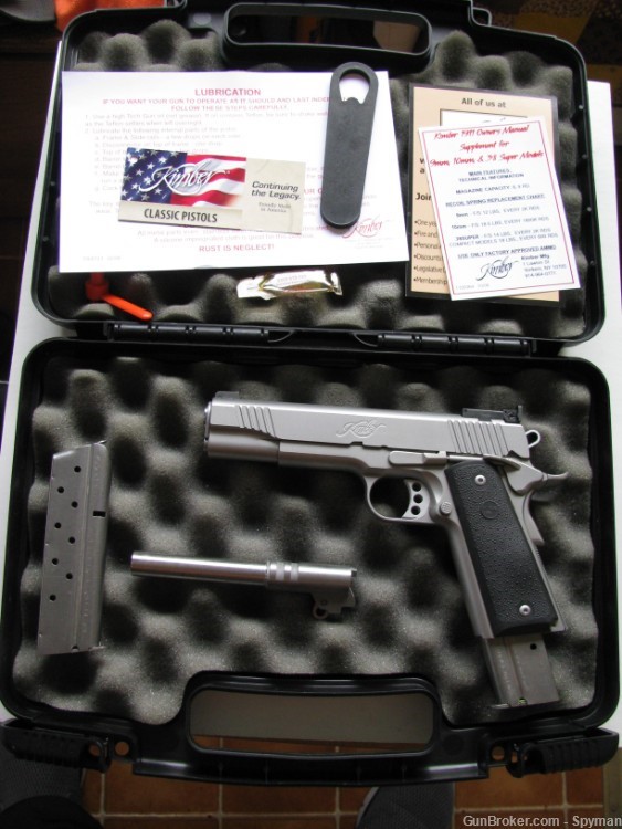 Kimber Stainless Target II .38 Super with Extra 9mm Barrel Original case-img-0