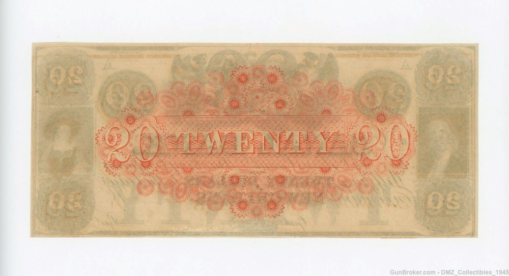 1800s $20 New Orleans Louisiana Bank Note Antique Currency Money-img-1