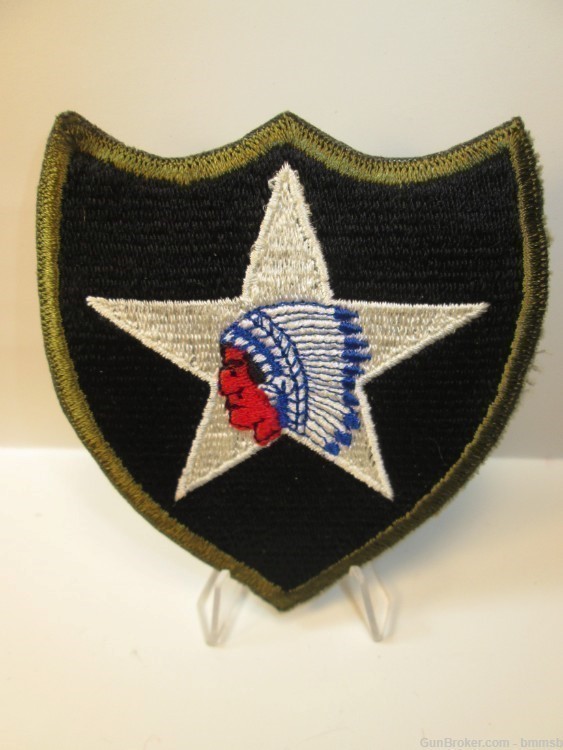 U.S. WW 2 Rare 2nd. Infantry Division with O.D. Border Patch-img-0
