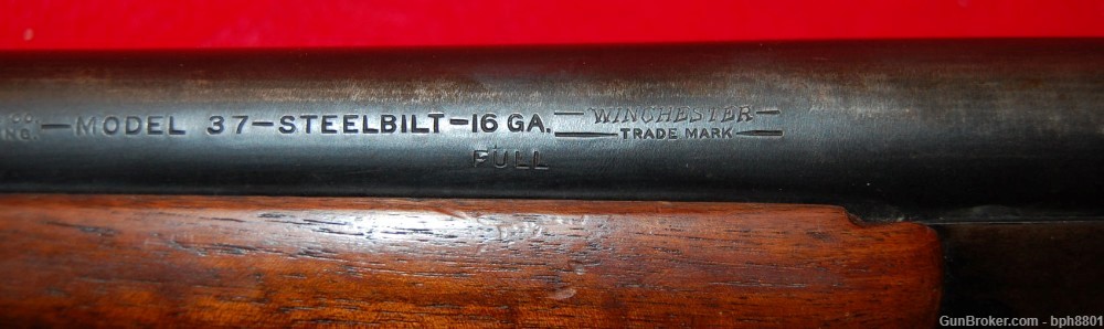 Winchester 37 Single Shot Shotgun 16 Ga Red Letter Pigtail Narrow Lever-img-4