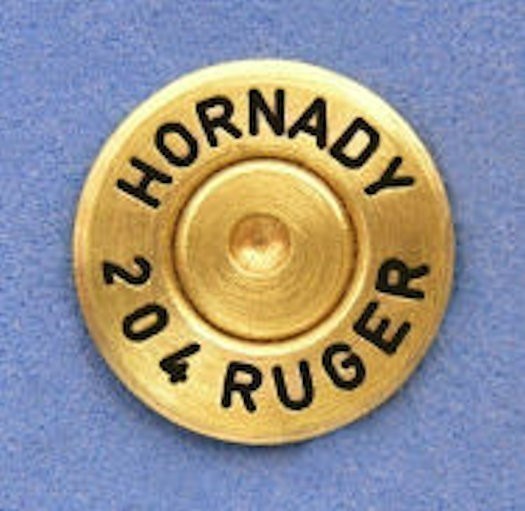 HORNADY 204 RUGER Brass Cartridge Hat Pin  Tie Tac  Ammo Bullet-img-0