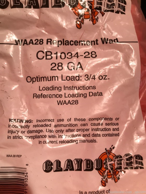 28 Gauge Claybuster wads, 3 bags, 1500 count-img-1