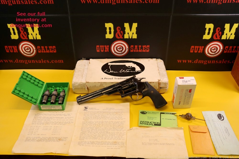 DAN WESSON .375 SUPER MAG WITH BRASS AND RELOADING DIES (COLLECTORS DREAM) -img-0