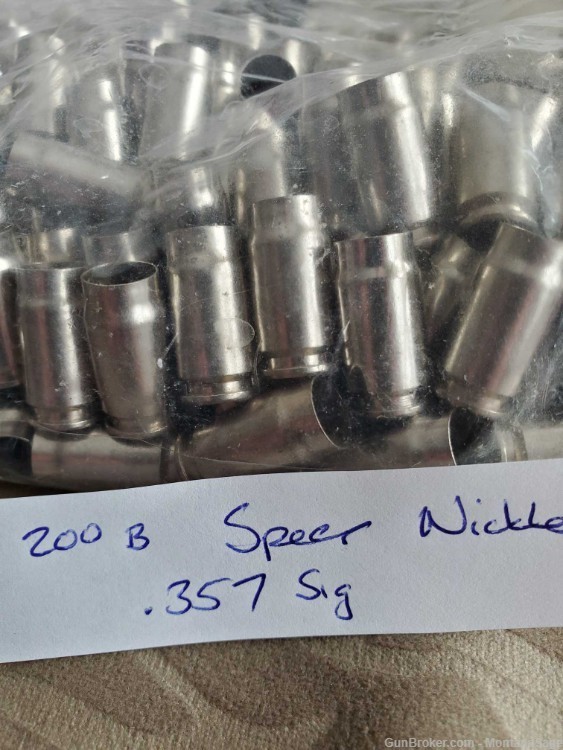 Speer 357 SIG Nickel-Plated Brass - 200 pc, 1x fired-img-0