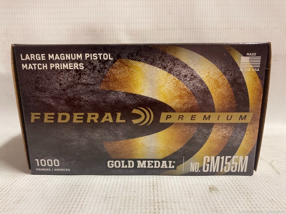 Federal Premium Gold Medal Match Large Pistol Magnum Primers 1000 GM155M   -img-1