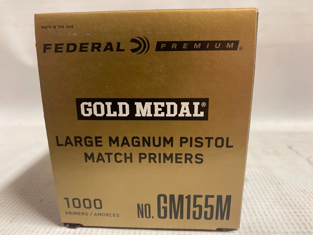 Federal Premium Gold Medal Match Large Pistol Magnum Primers 1000 GM155M   -img-0