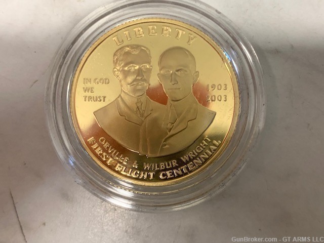 2003 United States Mint Orville & Wilbur Wright First Flight Gold Coin-img-1