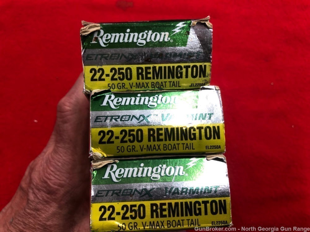 Three boxes 60 Rds REMINGTON Etronx Varmint 22-250 Ammunition.-img-1