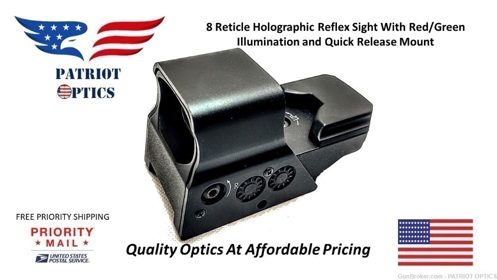 PATRIOT OPTICS Shapeshifter Holographic 8 Reticle Reflex Sight Red Green-img-0
