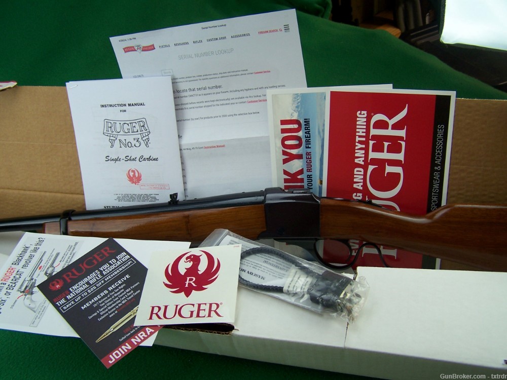 COLLECTOR GRADE RUGER NO 3 CARBINE, 22 HORNET, 22" BBL, OUT OF PRODUCTION-img-0