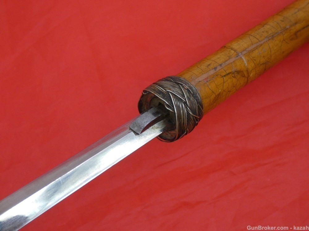 Antique Figural Sword Cane / Walking Stick / Carved Bulldog / dagger blade-img-7