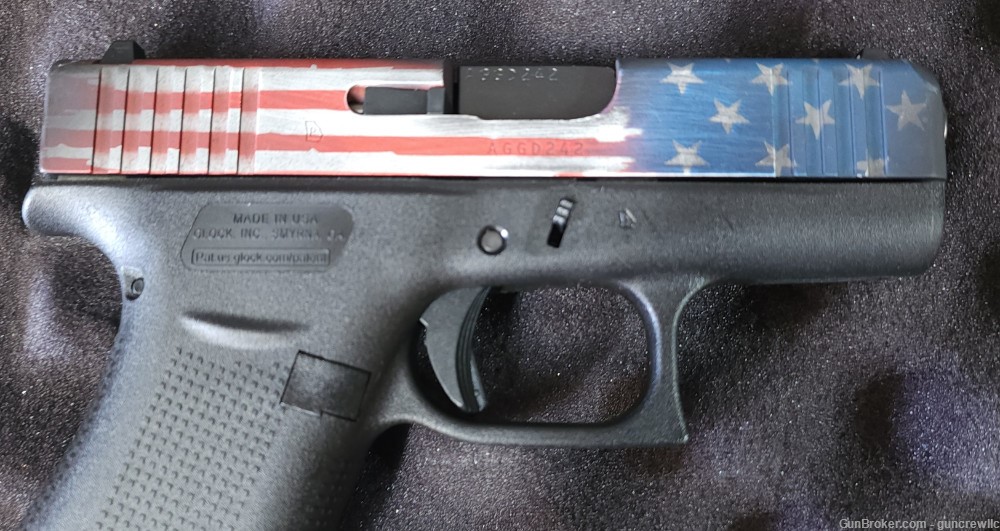Glock 43X G43X Red White Blue Distressed Cerakote 9mm G43-X Layaway-img-5