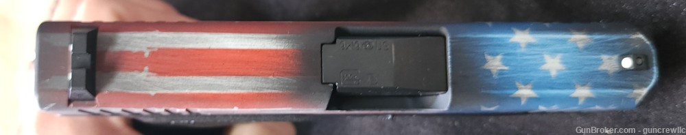 Glock 43X G43X Red White Blue Distressed Cerakote 9mm G43-X Layaway-img-6