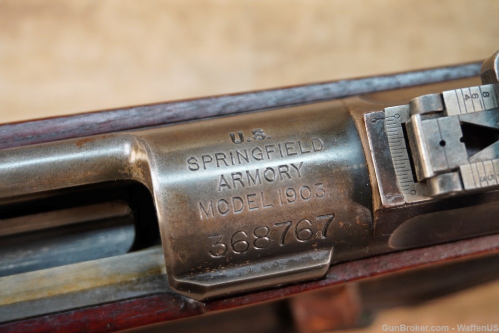 Springfield M1903 June 1909 HIGH CONDITION early no-groove handguard EXC 03-img-17