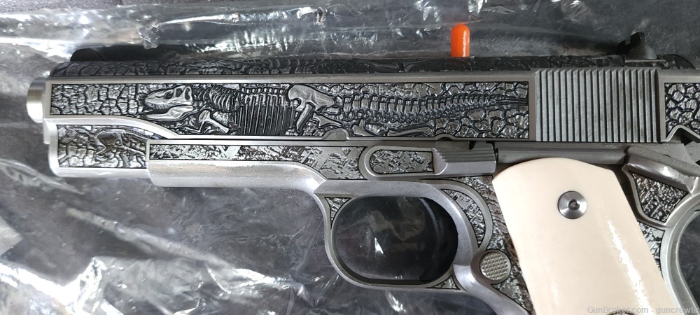 Colt 1911 The Dinosaur Meteorite Altamont AAA Engraved 38 Super Layaway -img-9