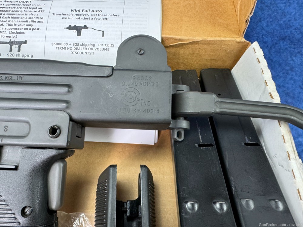 Excellent Transferable Group Vector Mini Uzi HR4332 in box 9mm EFILE READY-img-2