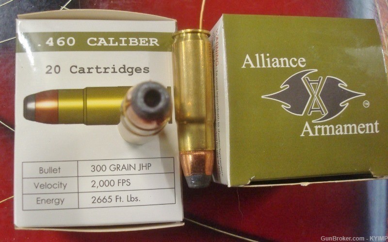 100 ALLIANCE ARMAMENT 460 Alliance 300 gr JHP Wildcat Ammunition AK460-img-0