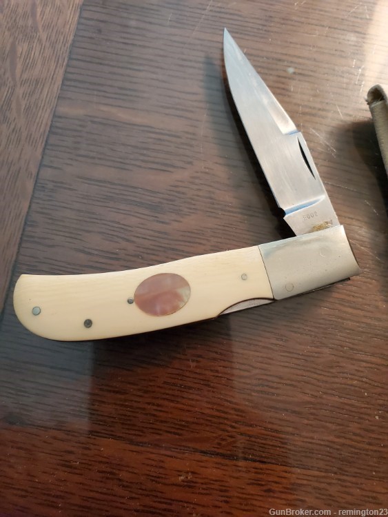 Custom Made Signed by Yoshihiro Fujimoto Pearl Inlay Pocket Knife 1988-img-5