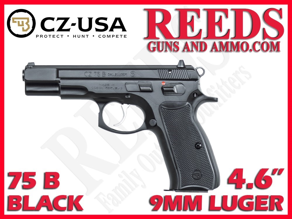 CZ 75 B Black 9mm 4.6in 2-16Rd Mags 91102-img-0