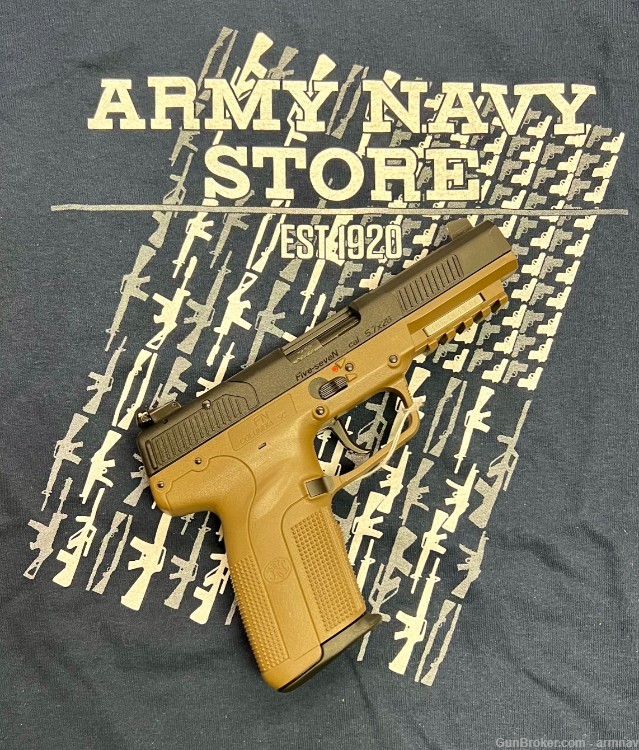 FNH FIVE SEVEN PISTOL FDE FINISH 5.7X28 CAL W/CASE-MAGS -img-0