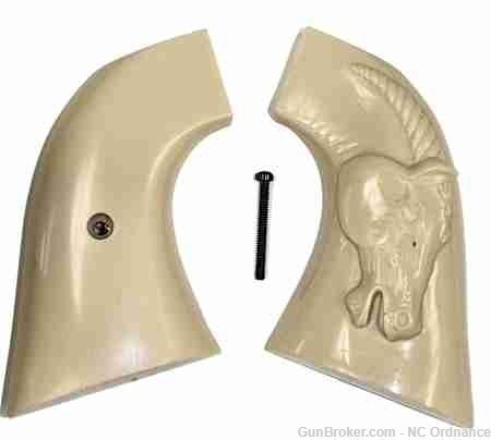 Uberti Old Model P 1873 Ivory-Like Grips, With Horse Head-img-0