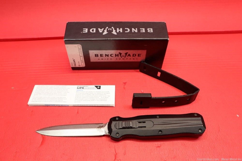 Benchmade 3320 Pagan OTF Automatic Knife Double Edge PENNY START no reserve-img-0