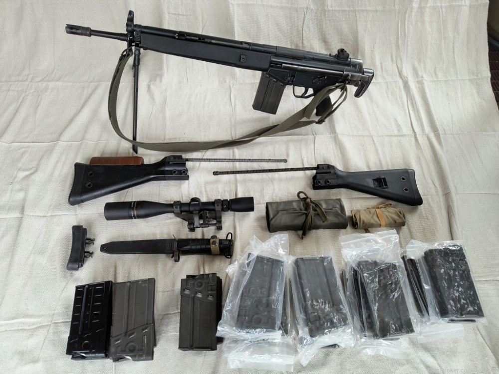 1981HK-91 Very good condition, 40 mags. Leupold Scope, 3 stocks, bayonet   -img-6