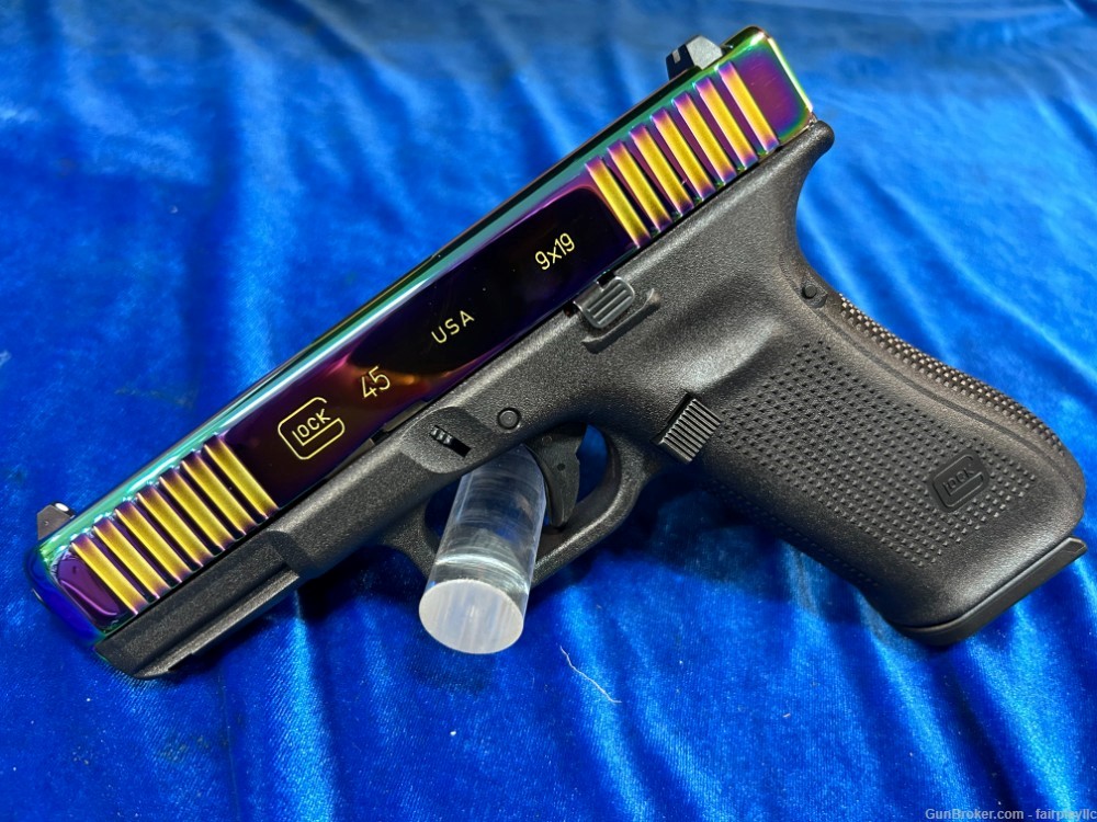 BRAND NEW Glock 45 9mm Pistol with Rainbow Slide Finish!-img-0